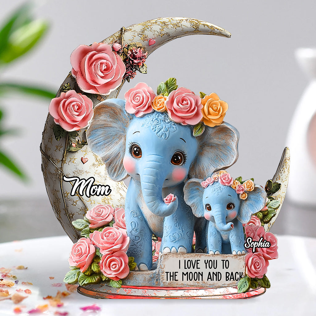 I Love You To The Moon And Back Custom Acrylic Shaped Plaque, Mothers Day Gift