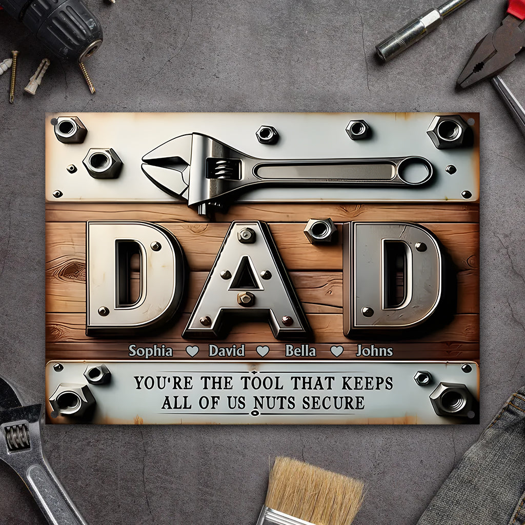 You Are The Tool Personalized Father Rectangle Metal Sign, Dad Sign, Fathers Day Gift