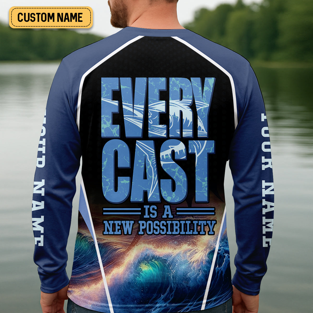 Every Cast Is A New Possibility Mens Fishing Shirts Long Sleeve, SPF Shirt For Men, Fishing Shirts For Men