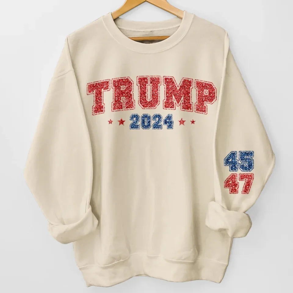 Trump2024 45 47 US President Funny Christmas Sweatshirt, Funny Political Shirts