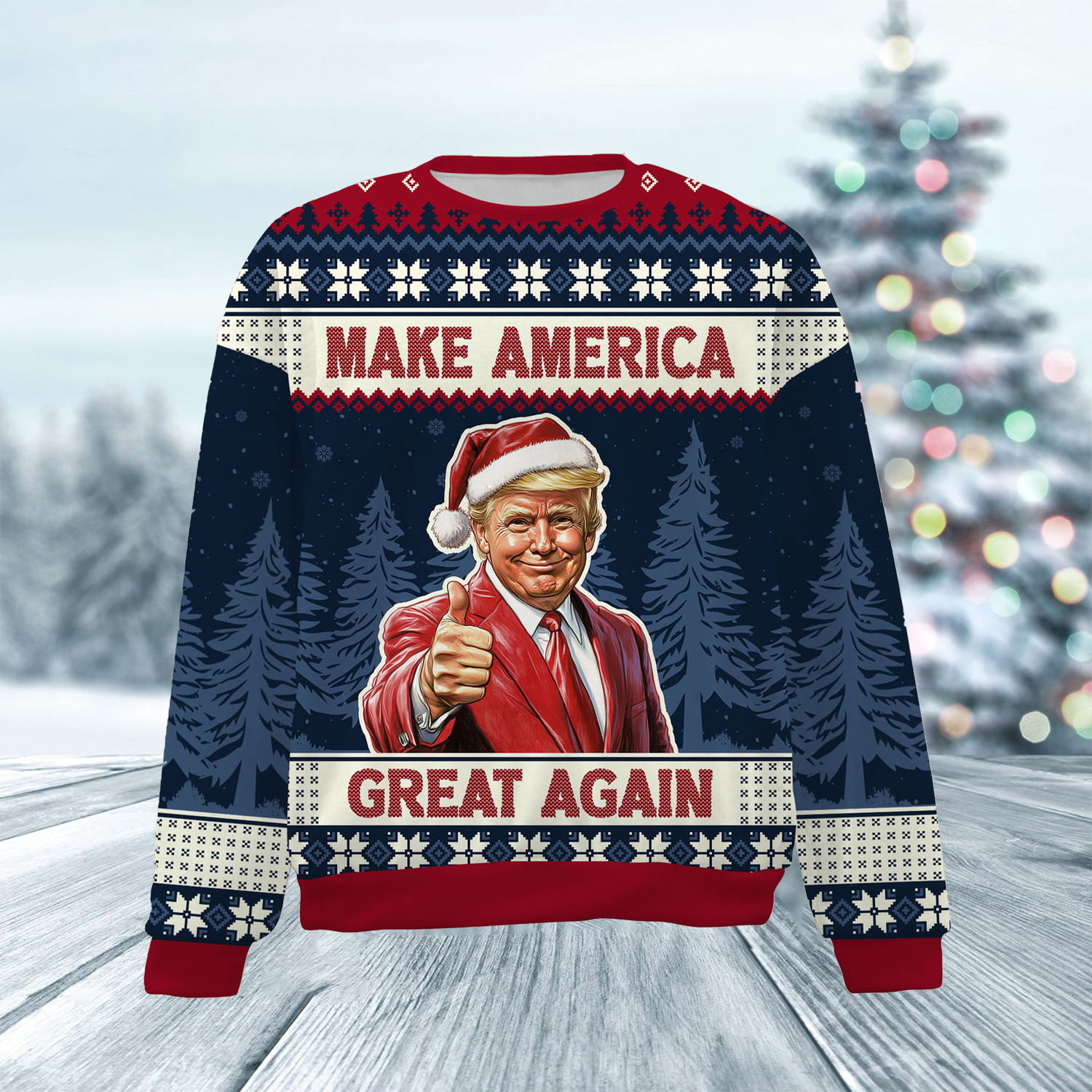 Trump Ugly Christmas Sweater, Make America Great Again Sweater
