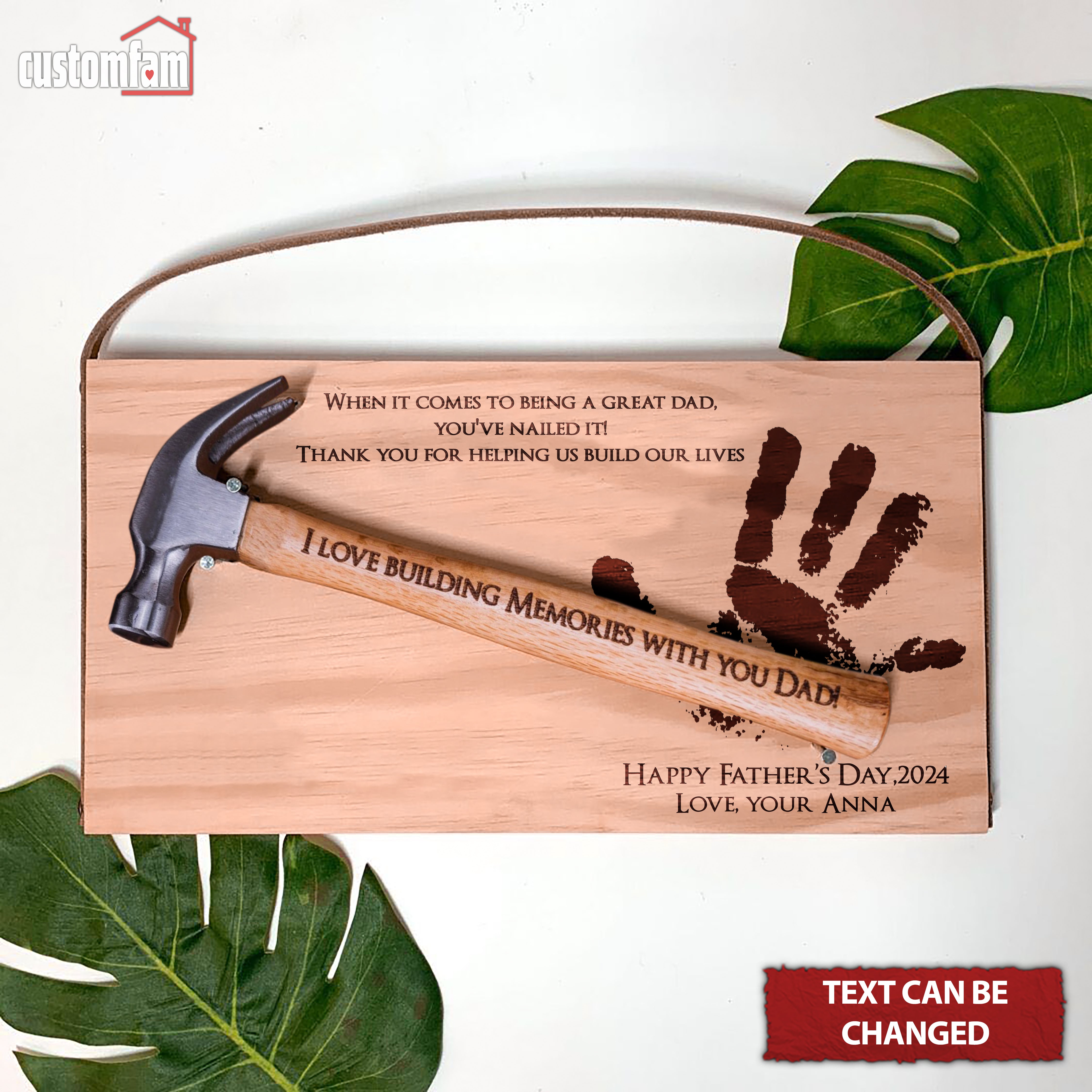 I Love Building Memories With You Dad Personalized Engraved Hammer, Framing Hammer, Gifts For Dad