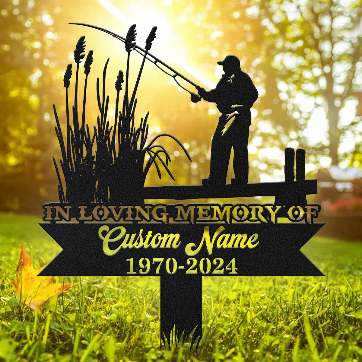 In Loving Memory Dad, Cut Metal Sign, Personalized Metal Signs, Memorial Garden Stake, Decorative Garden Stakes