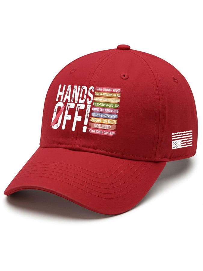Retro Hands Off Printed Baseball Cap, Funny Dad Hat, Gift For Dad