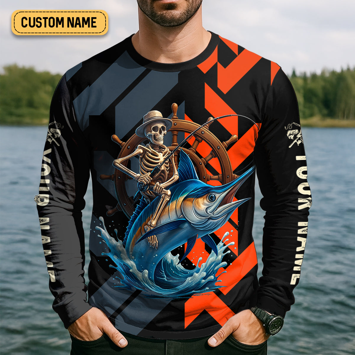 Life's Better With A Rod In Hand SPF Shirts, Marlin Fishing Shirts For Men, Funny Fisherman Gift