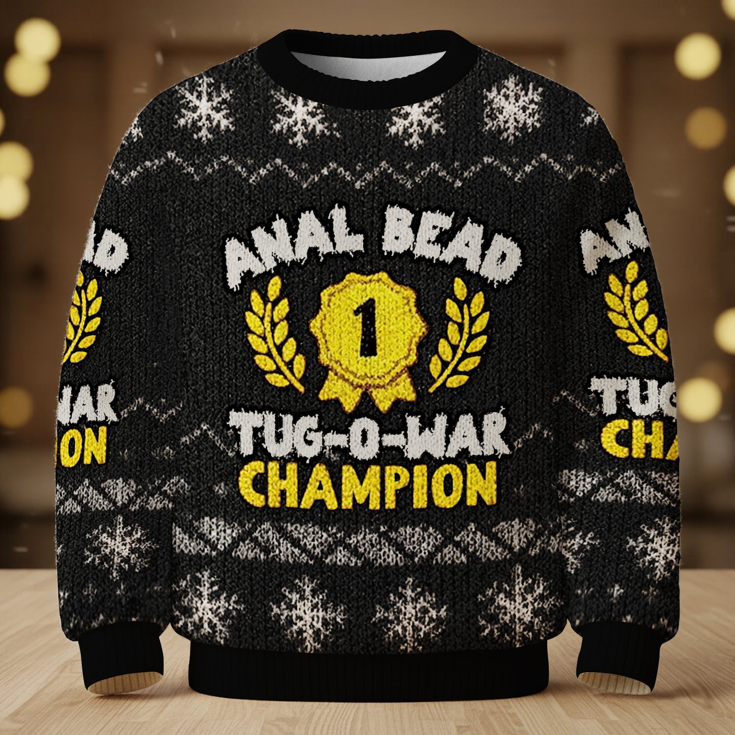 Bead Tug O War Champion Black Ugly Sweater, Funny Ugly Christmas Sweater, Christmas Ugly Sweatshirt