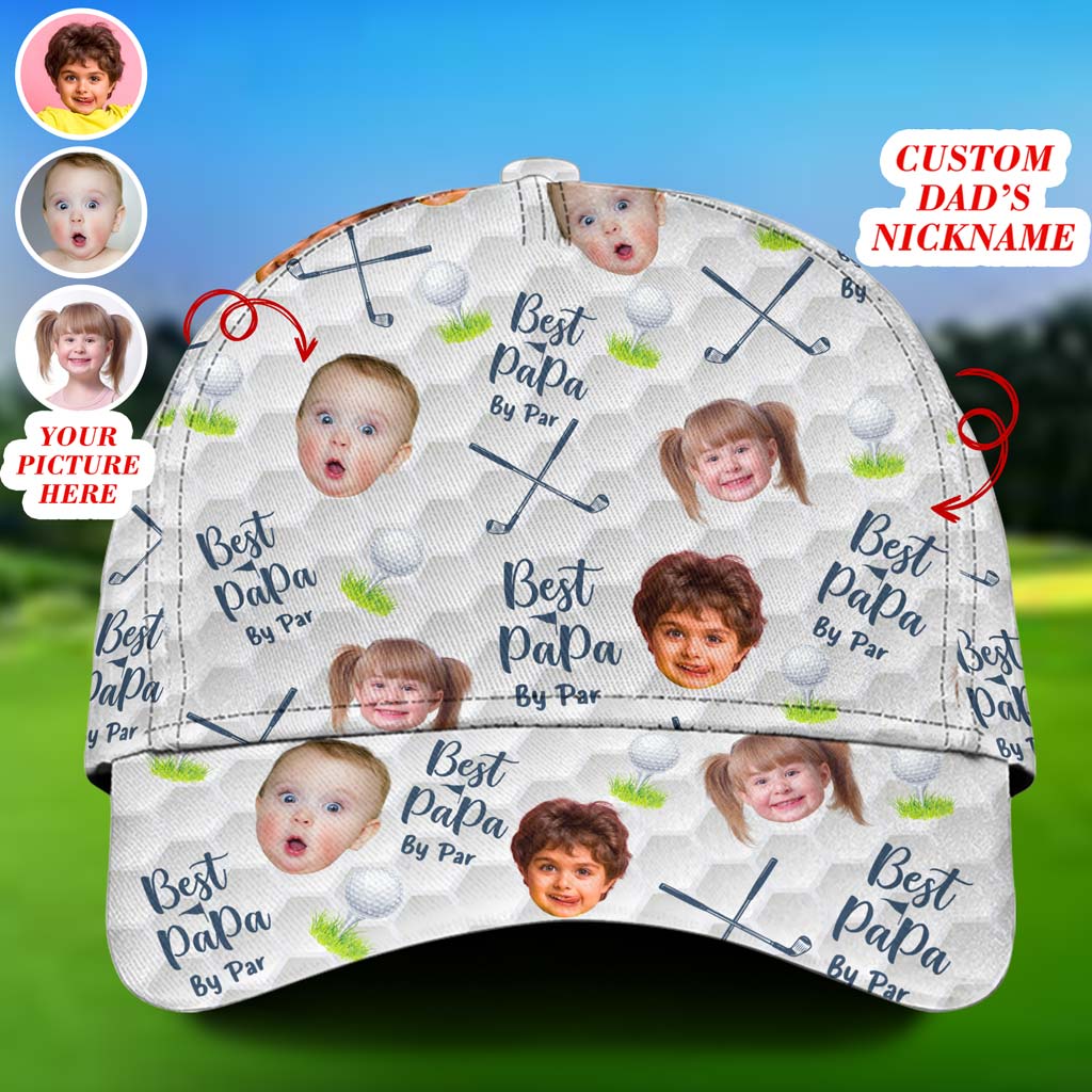 Best Dad By Par Custom Face Baseball Cap, Funny Baseball Cap, Gift for Dad