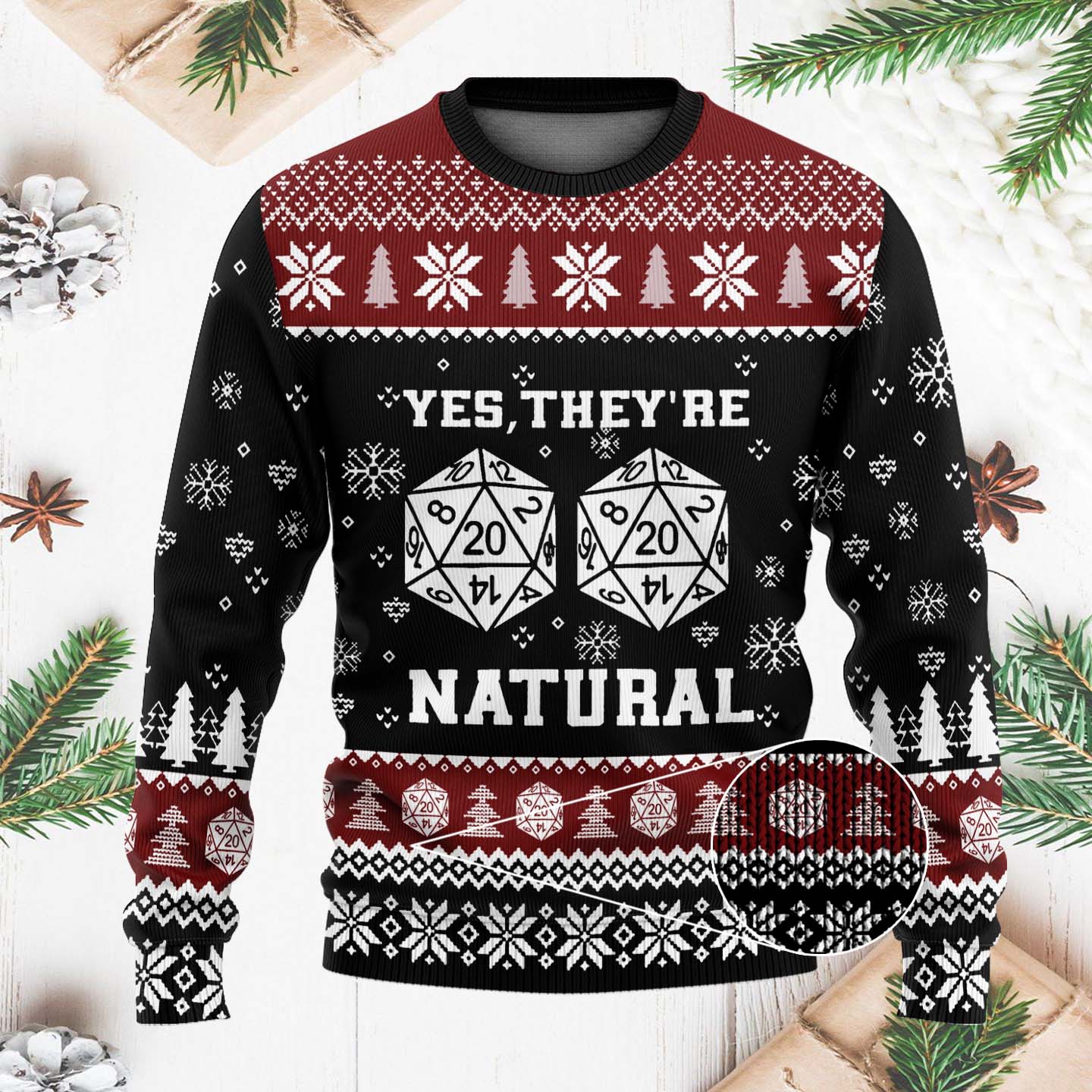 Yes They're Natural Funny Christmas Ugly Sweater, Tabletop Board Games, Christmas Gifts