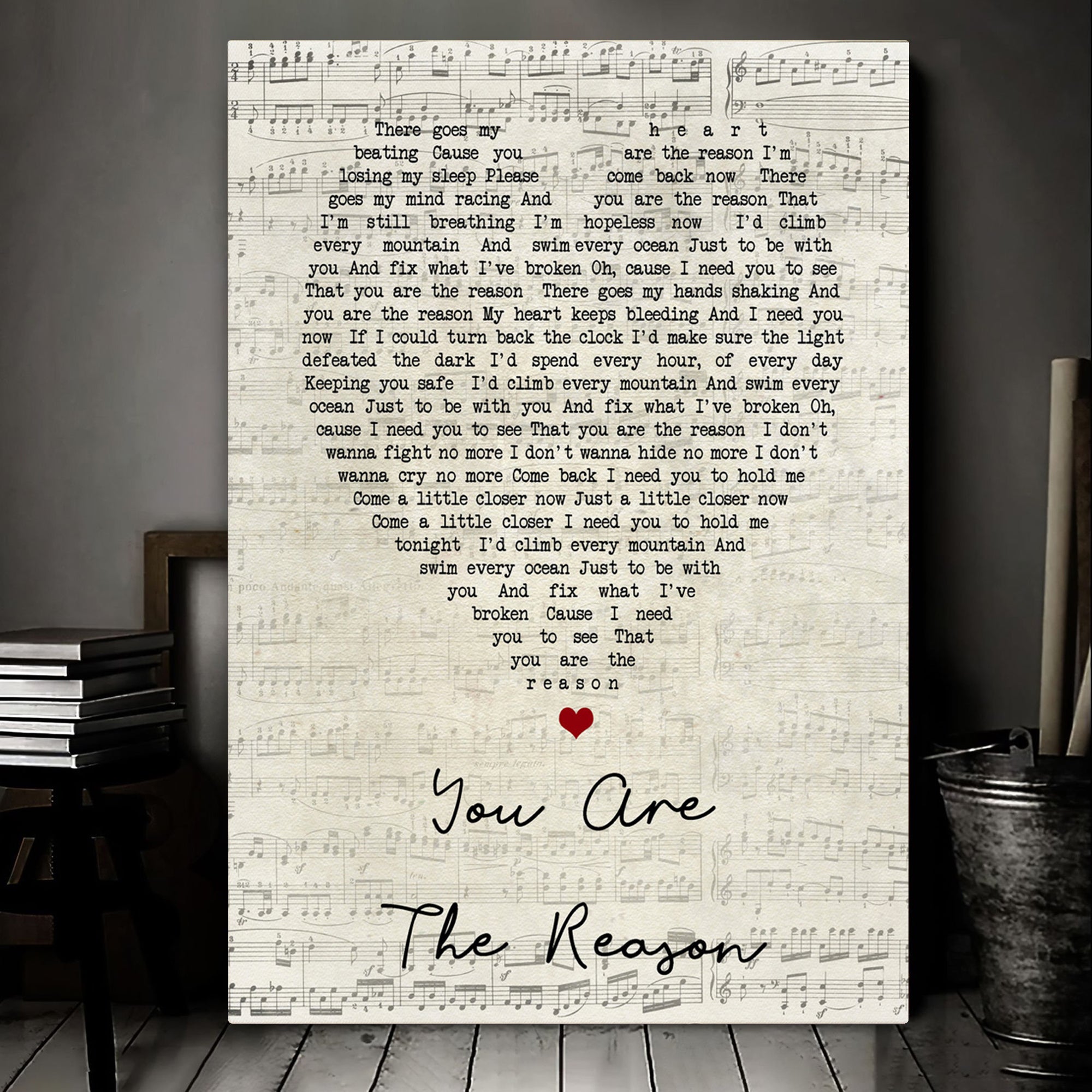 Calum Scott You Are The Reason Script Heart Song Lyric Art Print Canvas Print Frames