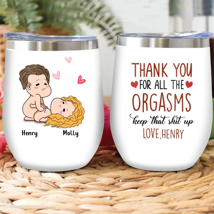 Thank You For All Couple Wine Tumbler, Personalized Tumblers, Funny Couple Gifts, Best Valentine's Day Gift