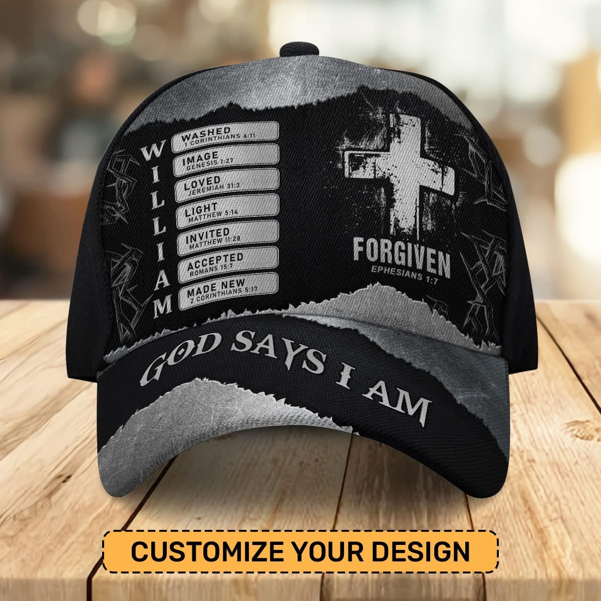 Man Of God Forgiven Bible Verse Classic Cap, Fathers Day Gift, Christian Gifts For Men
