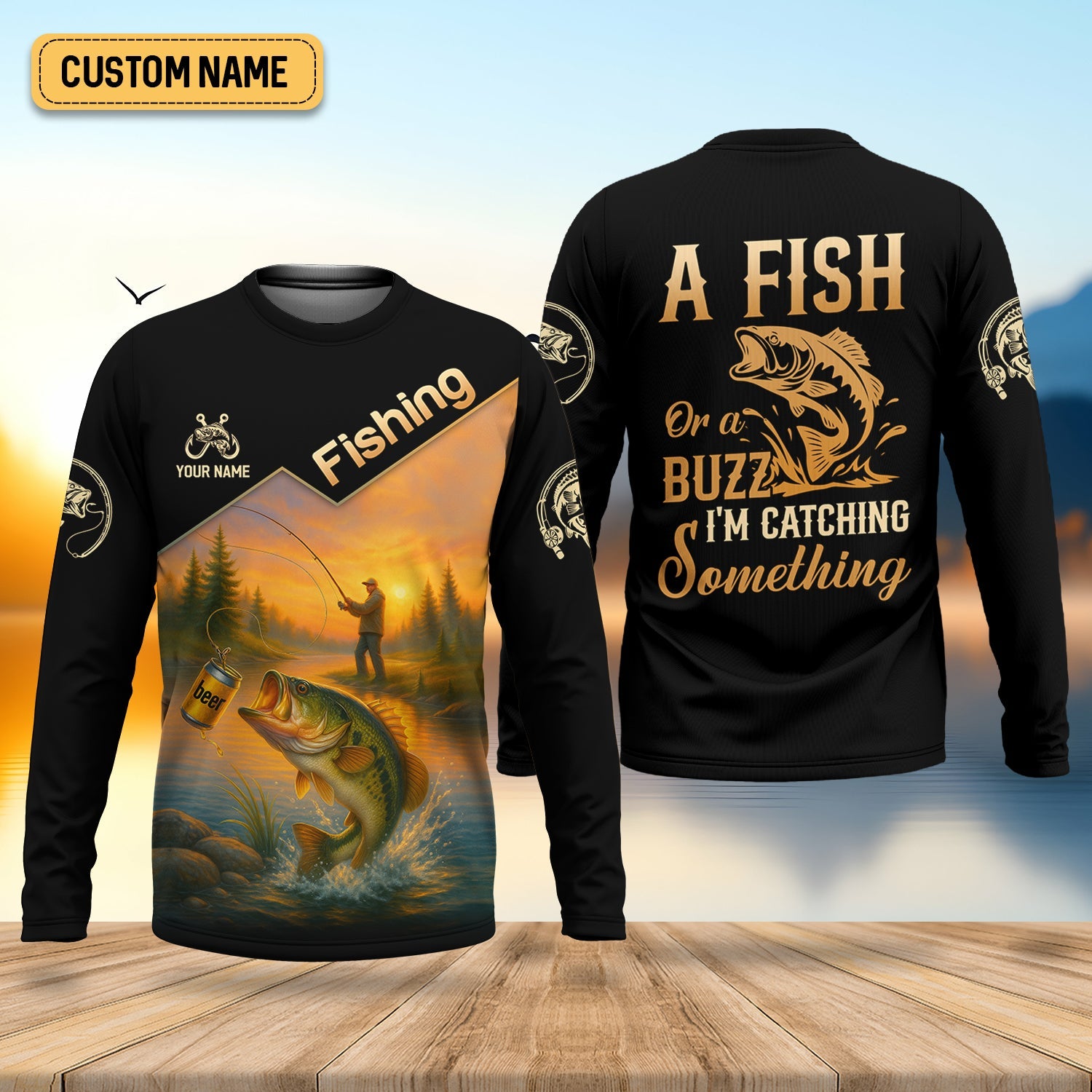 A Fish Or A Buzz I'm Catching Something, Funny Fishing Shirt, SPF Shirt For Men, Gift For Fisherman