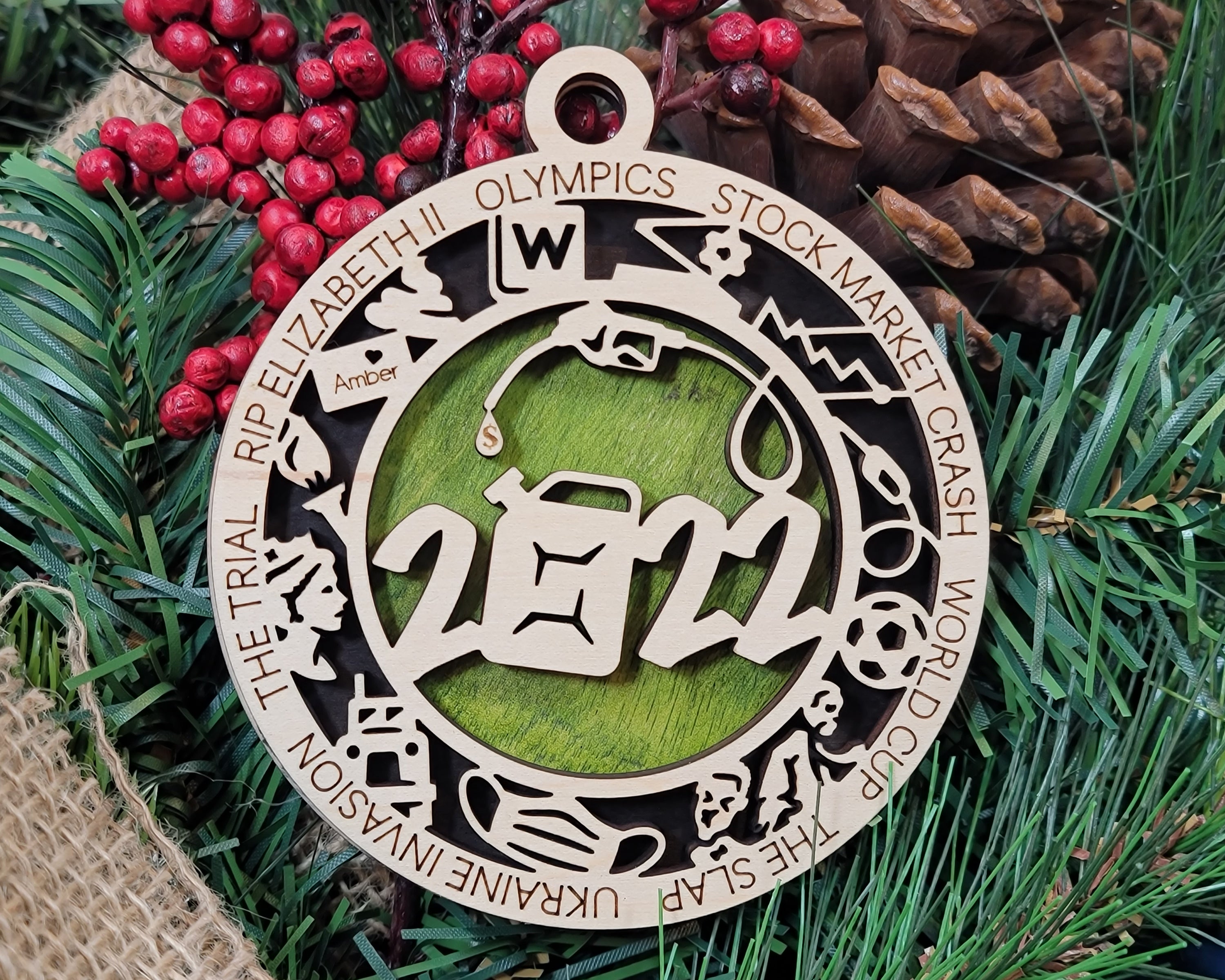 2022 Gas Ornament, Year In Review Ornament, 2022 Christmas Ornament 2-Layer Wood Ornaments