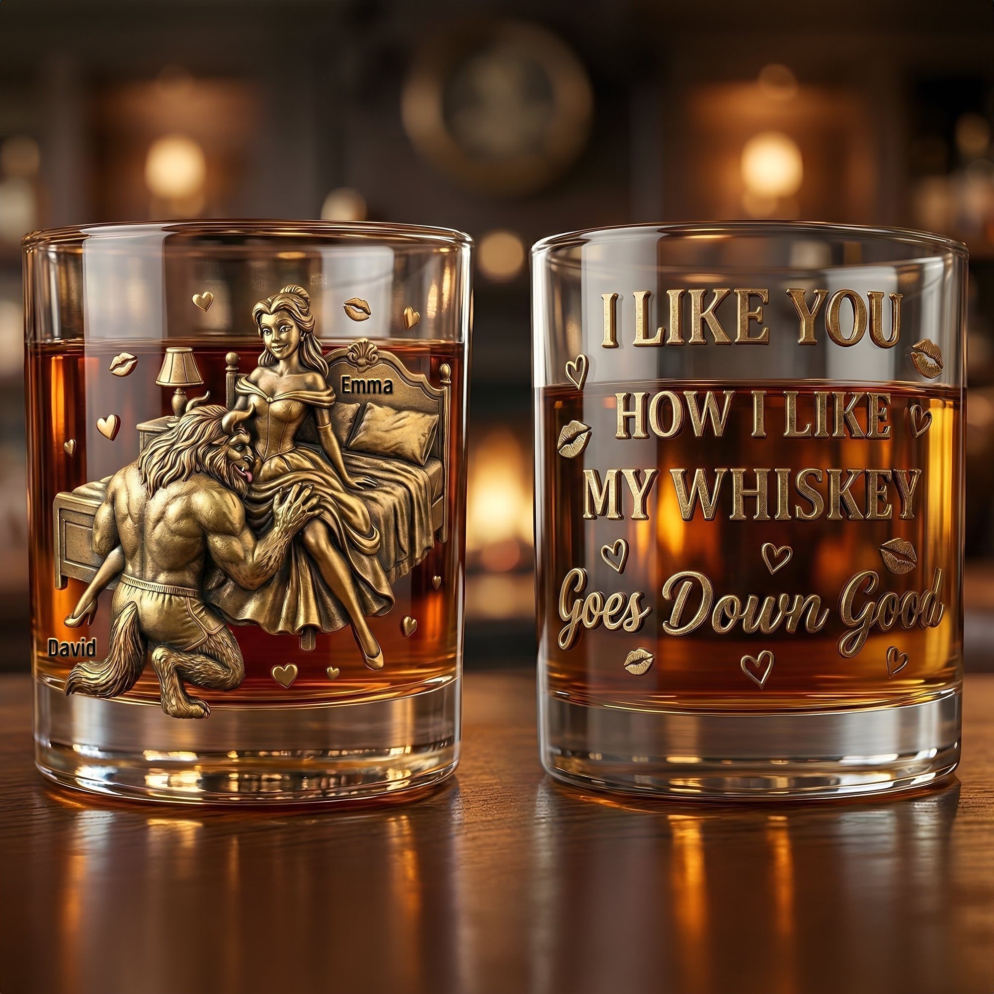 I Like You How I Like My Whiskey Naughty Couple Whiskey Glass, Valentine Couple Gift, Personalized Gifts For Couples