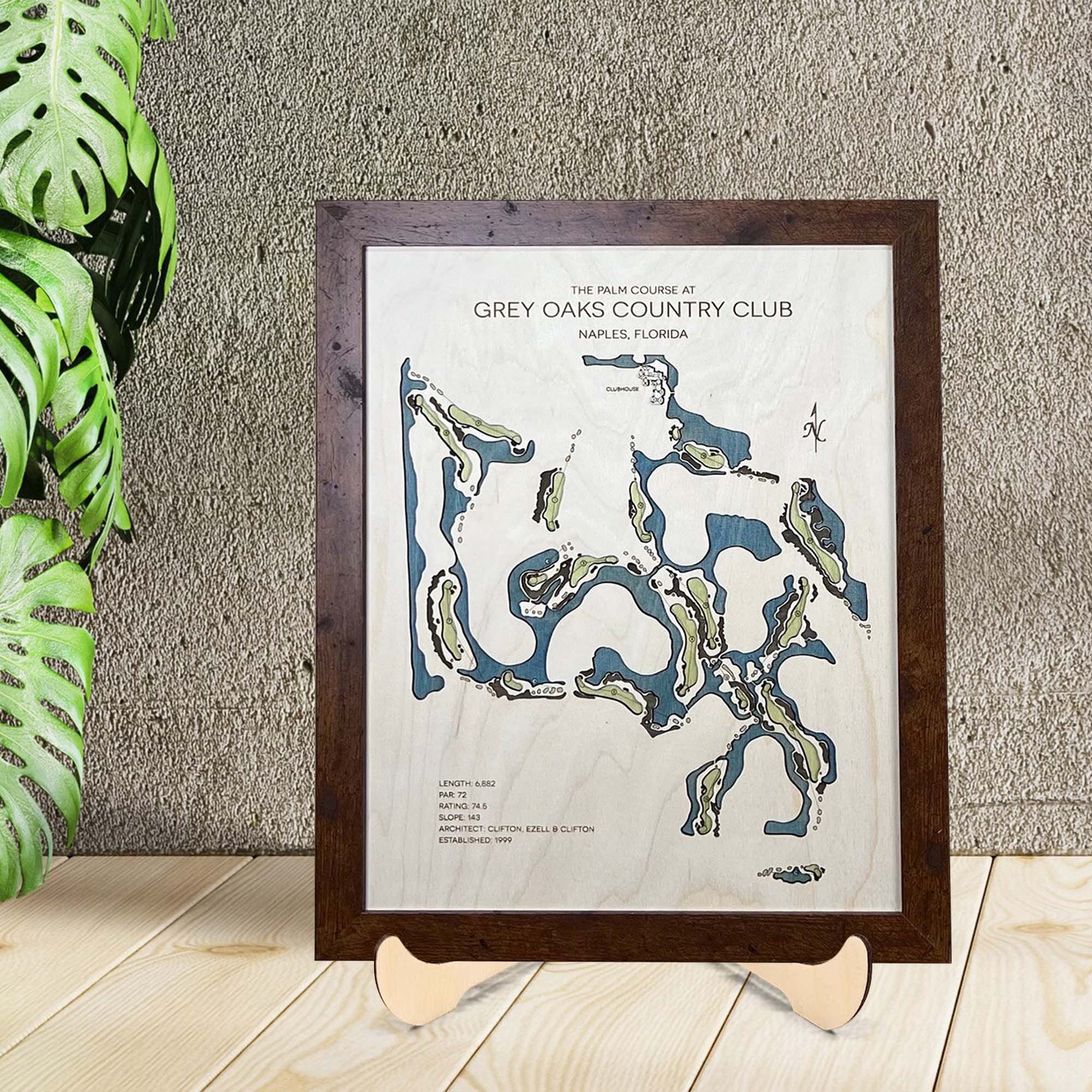 Custom Golf Course Map, Golf Art, Goft Wood Sign, Gift For Golfers