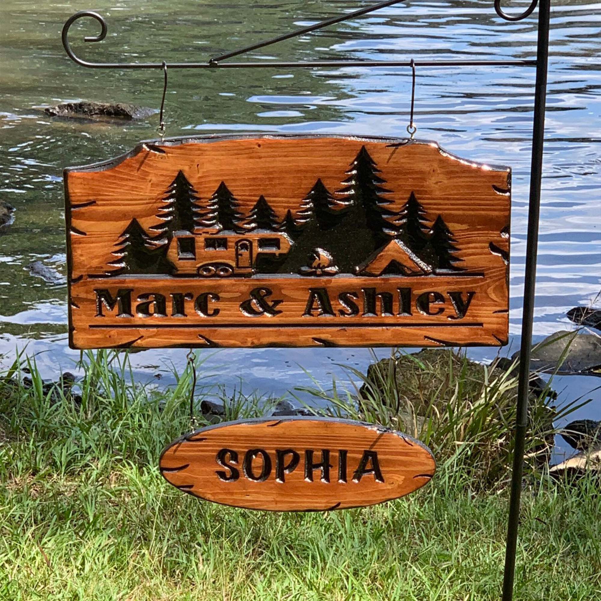 Personalized Engraved Camper Sign, Campground Sign, RV Sign, Camping Gift