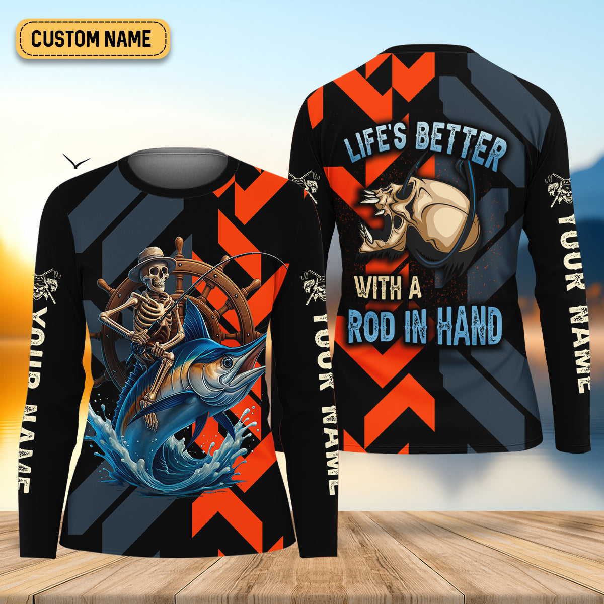 Life's Better With A Rod In Hand UPF Shirts, Fishing Shirts For Women, Funny Fisherman Gift