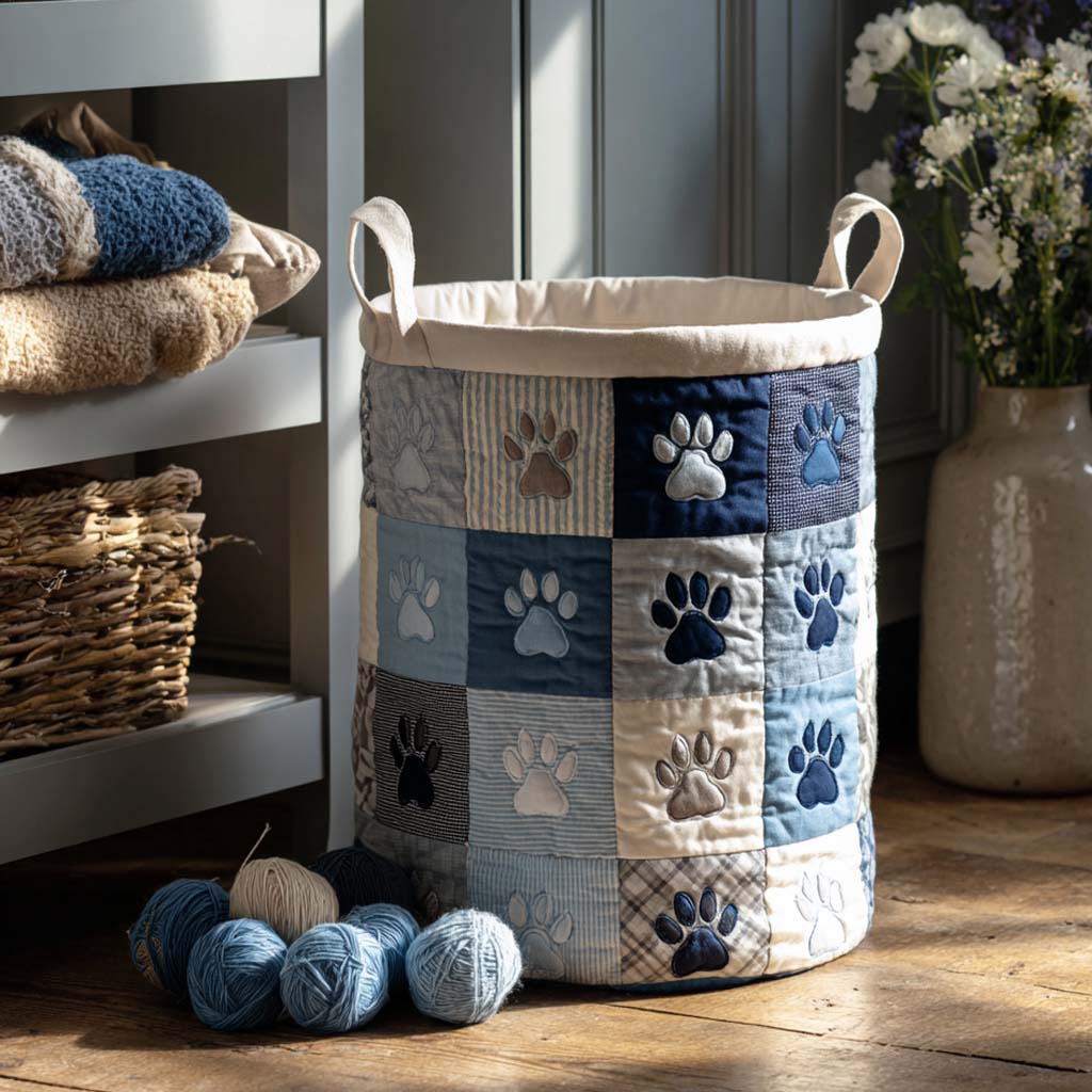 Blue Paw Patch Laundry Basket Laundry Gifts, Housewarming Gift Ideas, Mother's Day Gifts