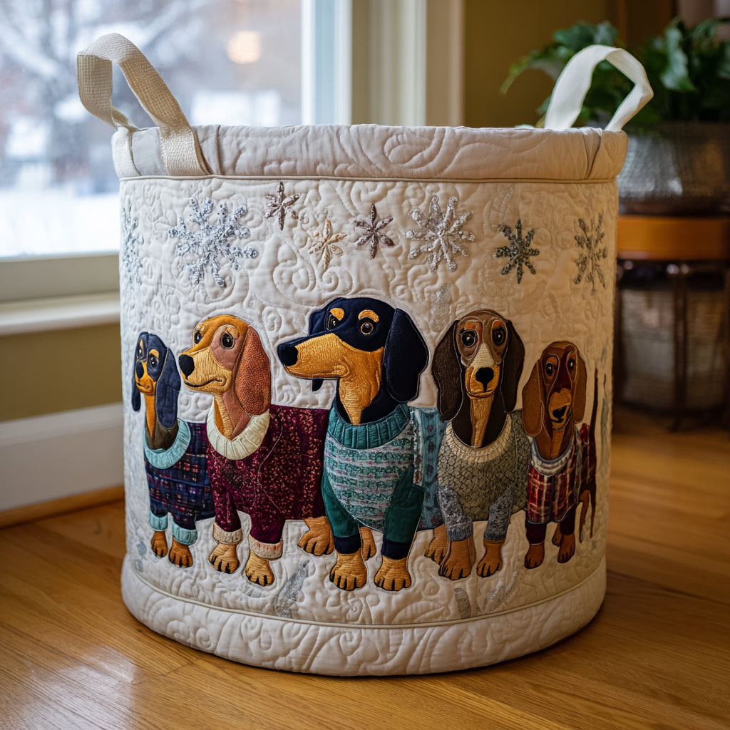 Cheerful Dachshunds Laundry Basket Laundry Gifts, Housewarming Gift Ideas, Mother's Day Gifts
