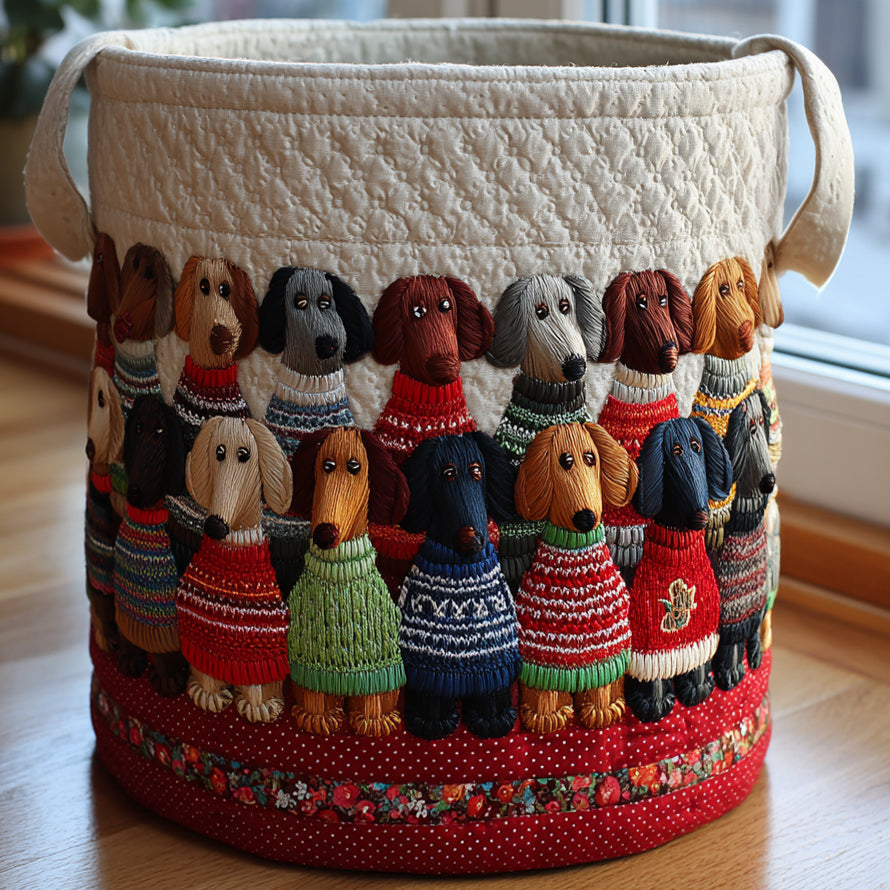 Dachshund Parade Laundry Basket Laundry Gifts, Housewarming Gift Ideas, Mother's Day Gifts