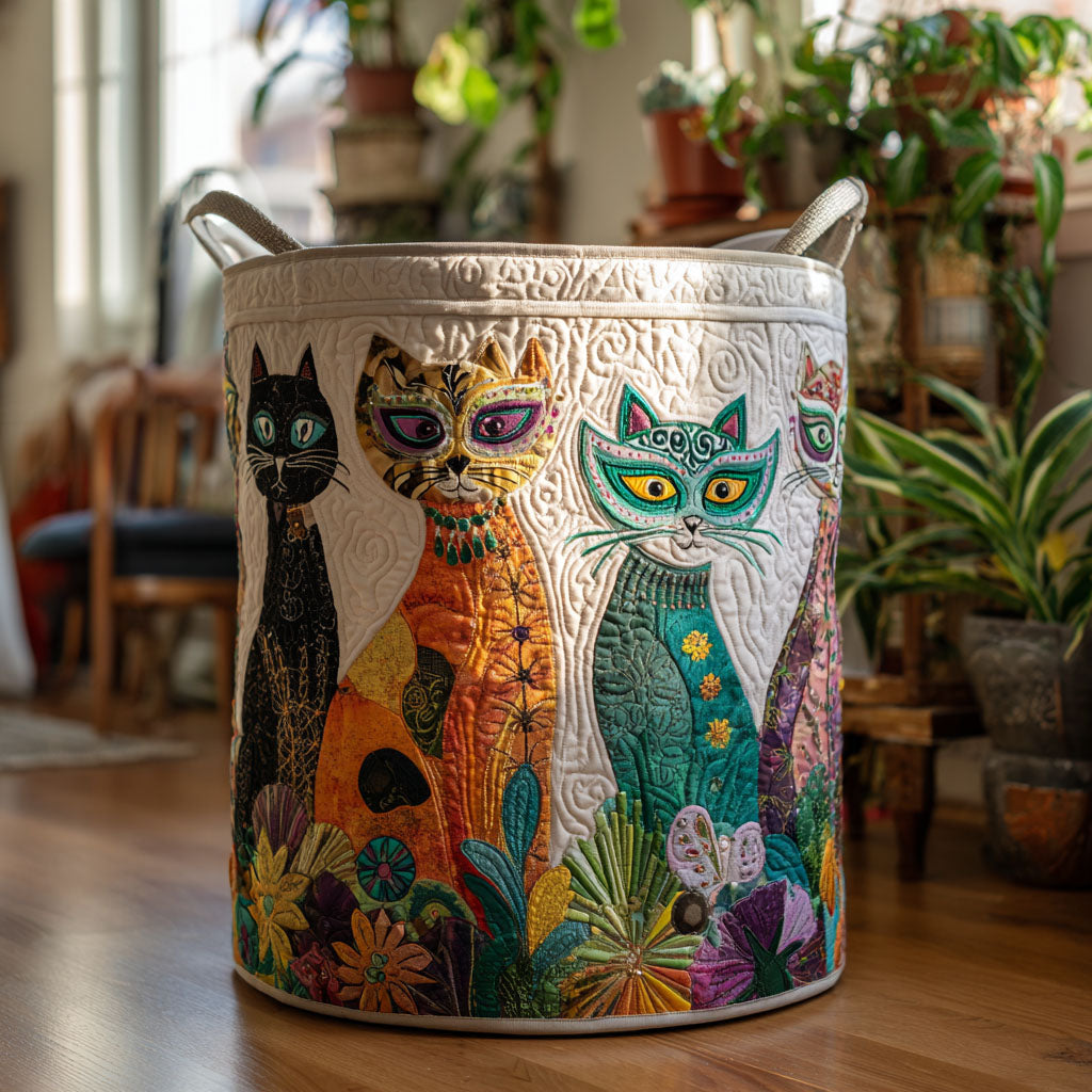 Festival Felines Laundry Basket Laundry Gifts, Housewarming Gift Ideas, Mother's Day Gifts