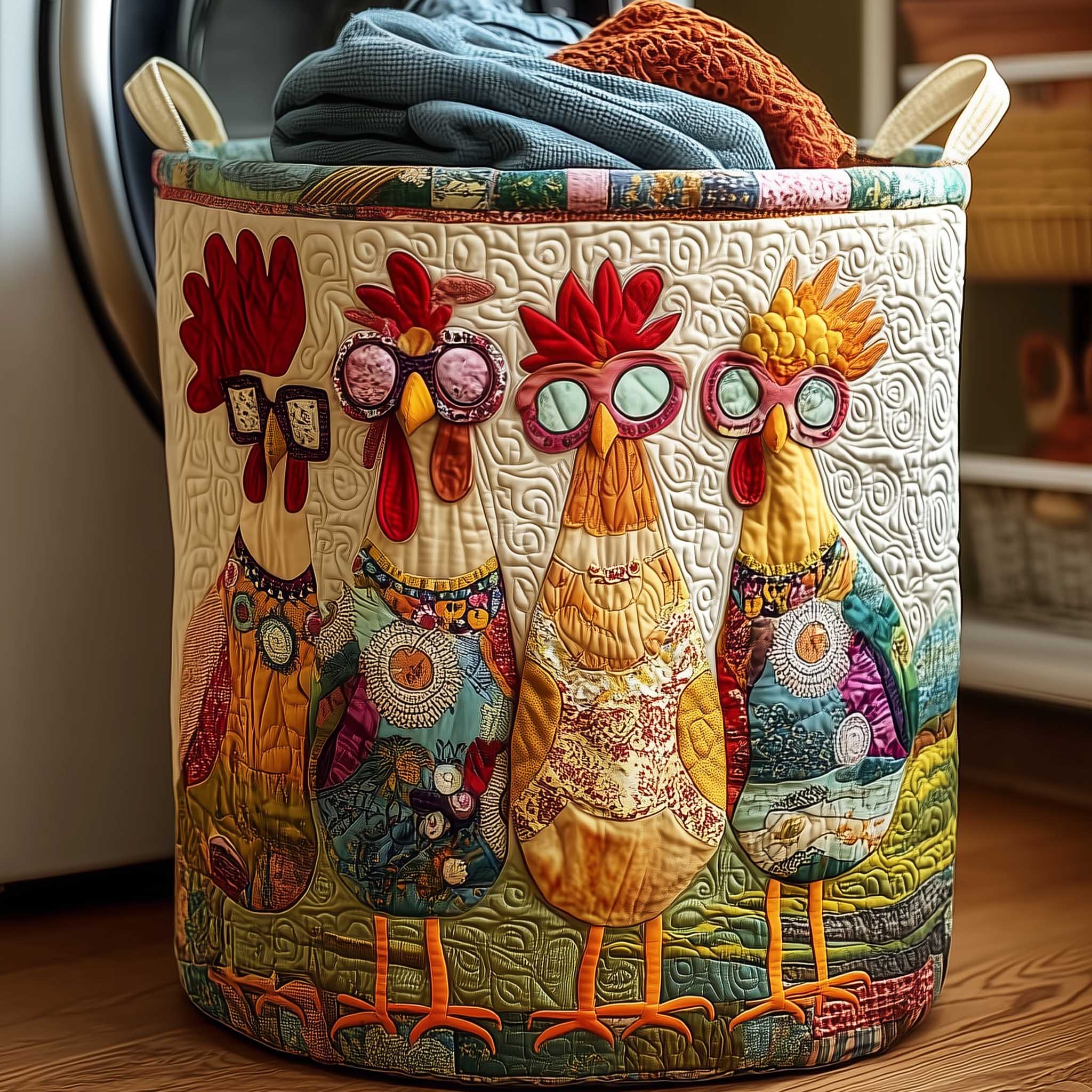 Flower Crown Chickens Laundry Basket Laundry Gifts, Housewarming Gift Ideas, Mother's Day Gifts