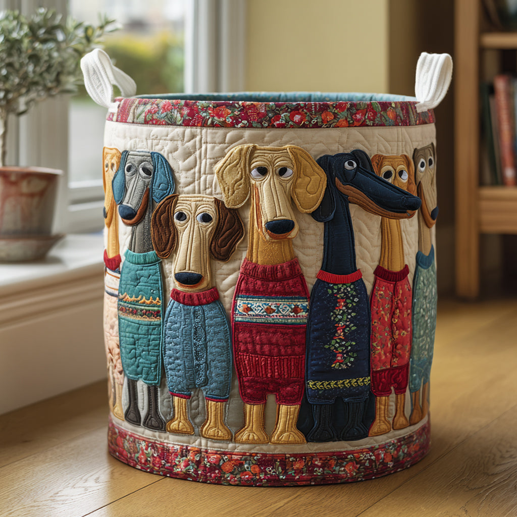 Happy Dachshunds Laundry Basket Laundry Gifts, Housewarming Gift Ideas, Mother's Day Gifts