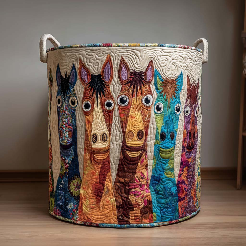 Rainbow Horses Laundry Basket Laundry Gifts, Housewarming Gift Ideas, Mother's Day Gifts