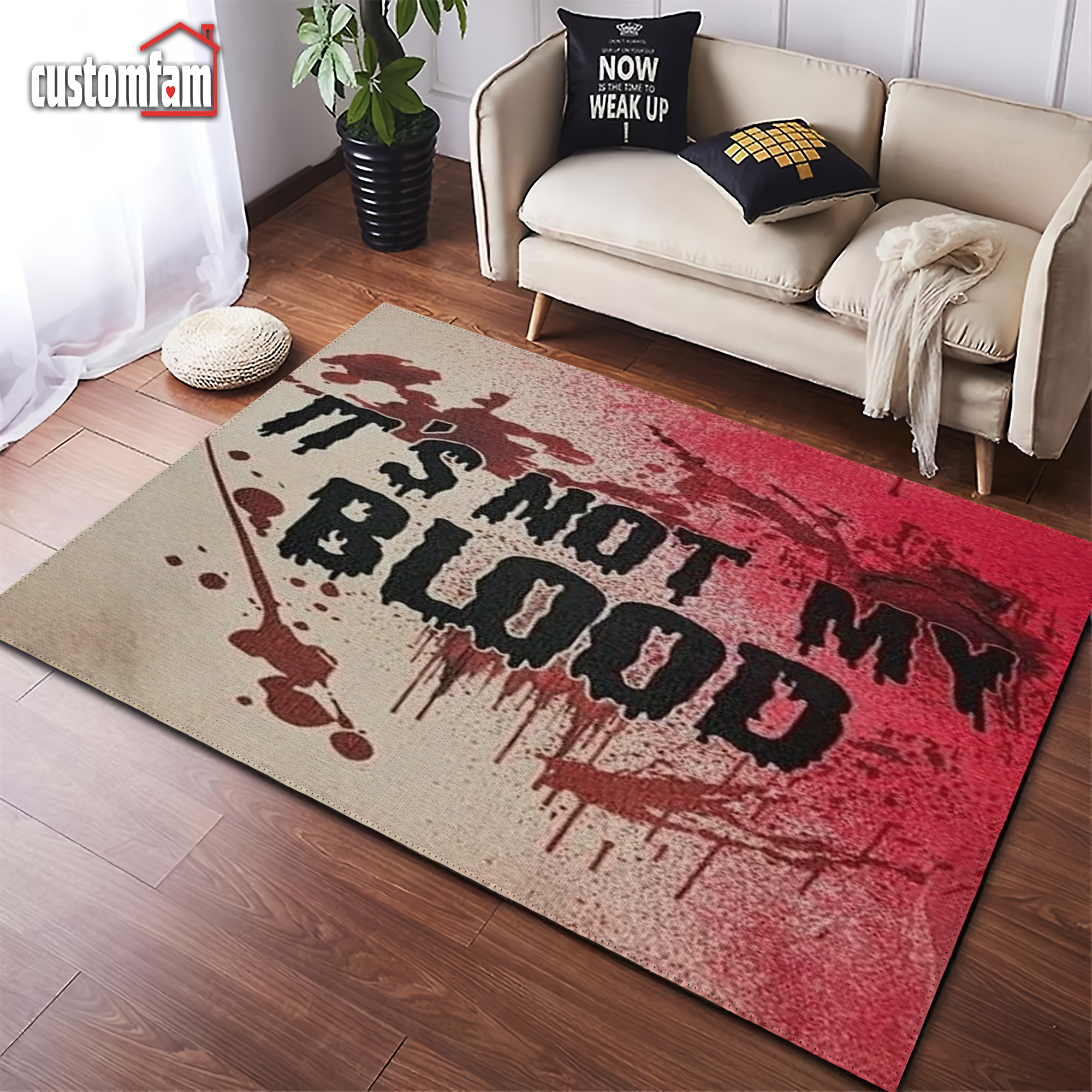 It's Not My Blood, Spooky Rug, Haunted House Decorations, Halloween Doormat, Living Room Rug