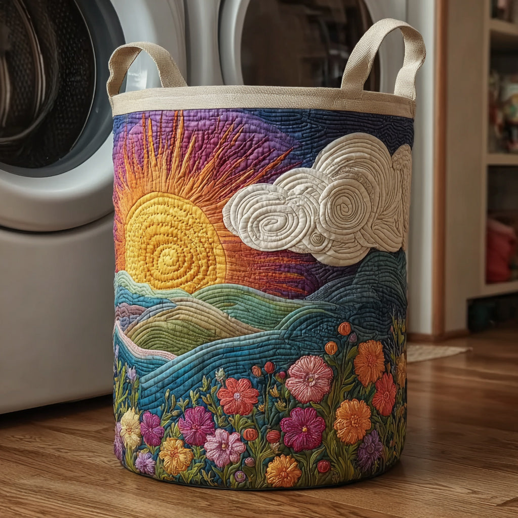 Vibrant Sunrise Laundry Basket Laundry Gifts, Housewarming Gift Ideas, Mother's Day Gifts