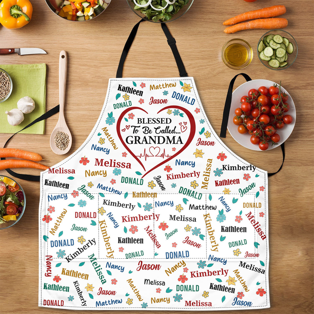 Blessed To Be Called Grandma Personalized Apron, Mother's Day Gifts