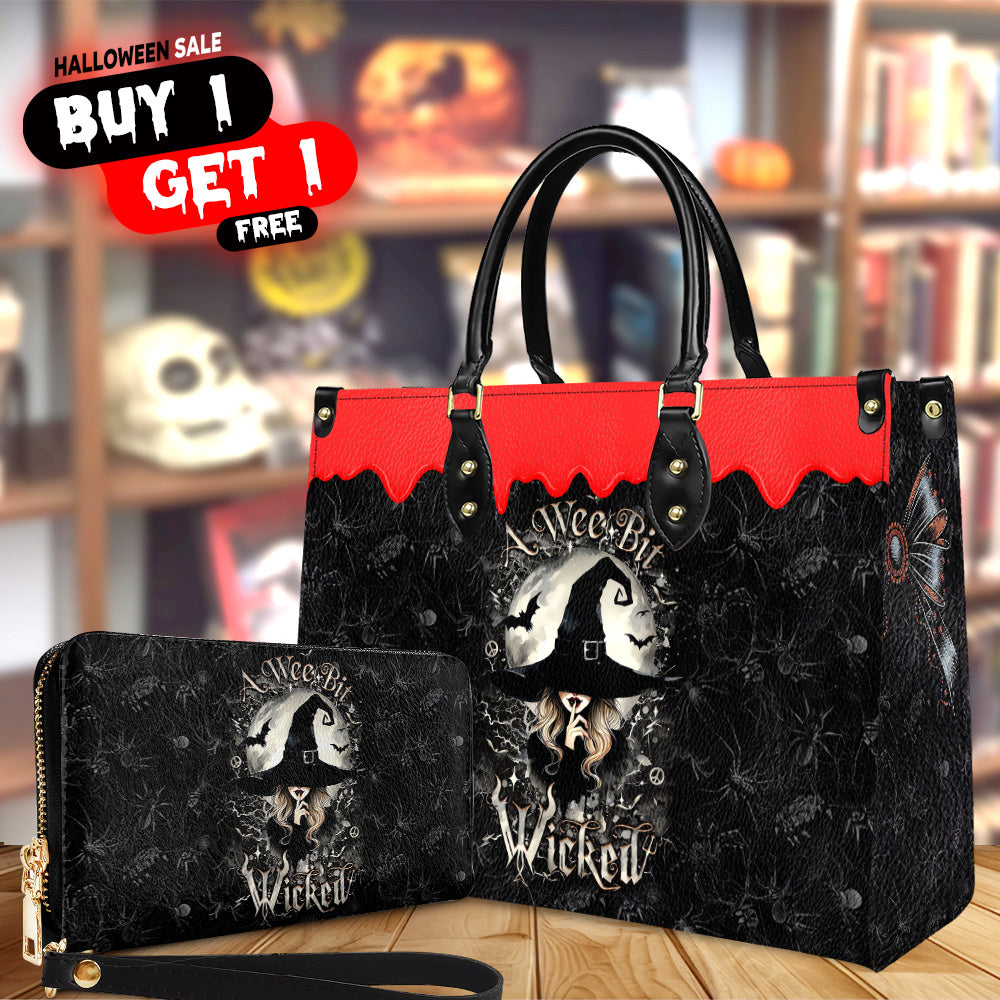 A Wee Bit Wicked Witches Handbag - Purse And Wallet Set - Gothic Bags - Leather Bags Shoulder