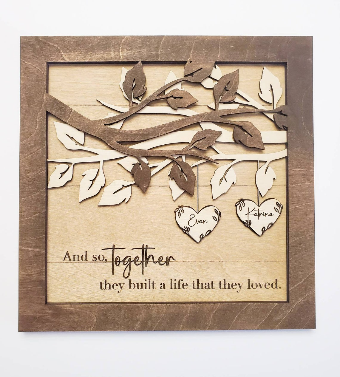 And So Together They Built A Life Wooden Sign, Valentines Day Sign, Couple Anniversary Gifts