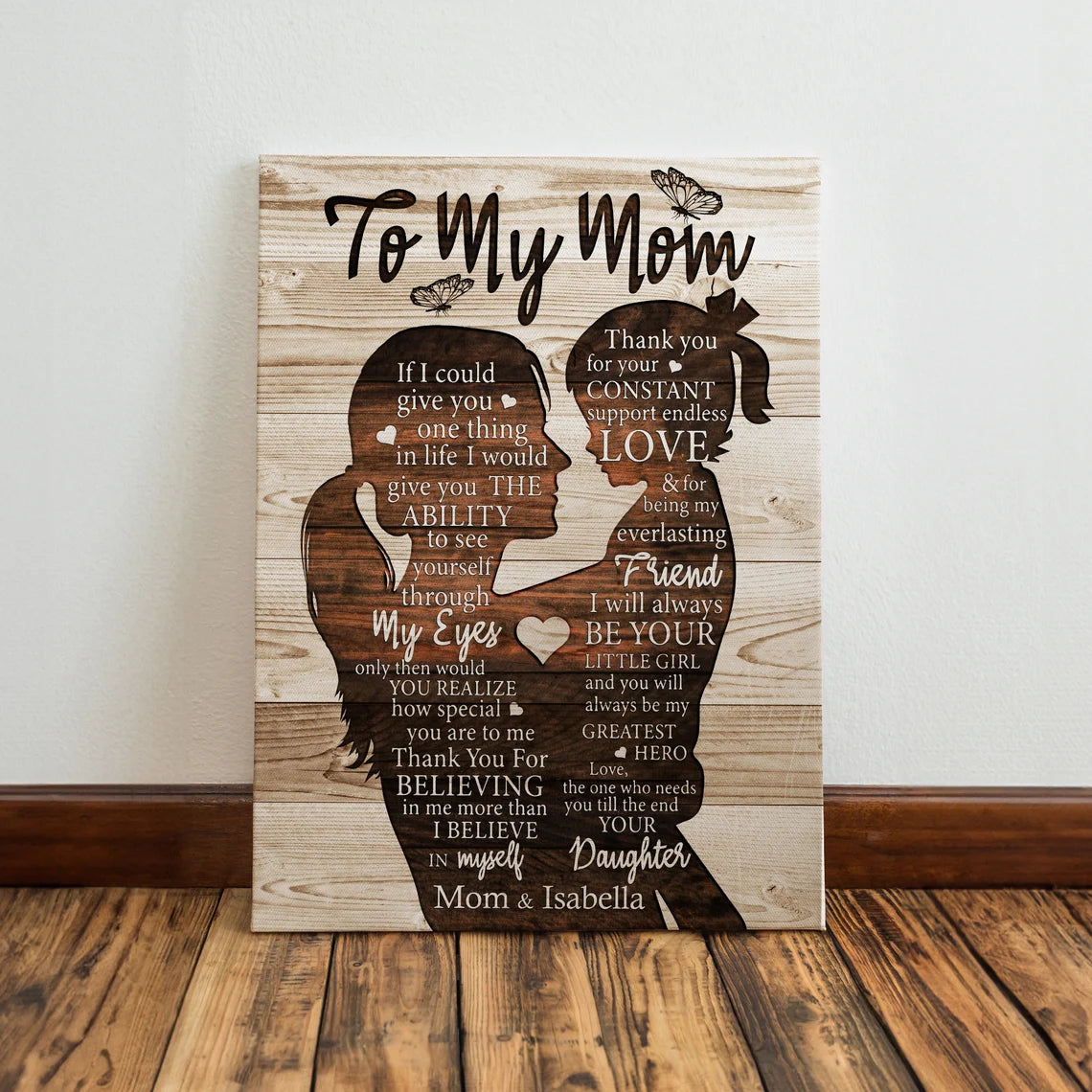 To My Mom Custom Canvas Prints With Picture, Mother's Day Gift, Gift For Mom