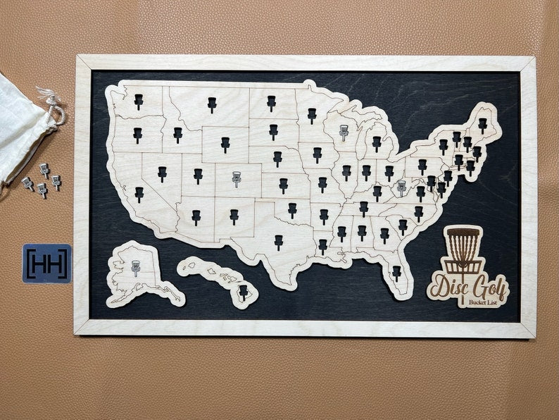 Custom Disc Golf List With Pins, Fathers Day Gift, Disc Golf Gift