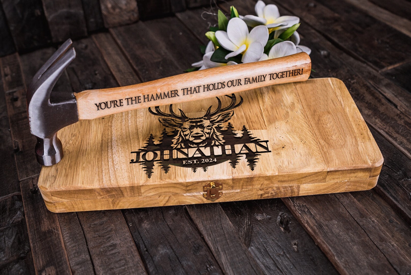 Personalized Deer Engraved Hammer, Framing Hammer, Gift for Father's Day