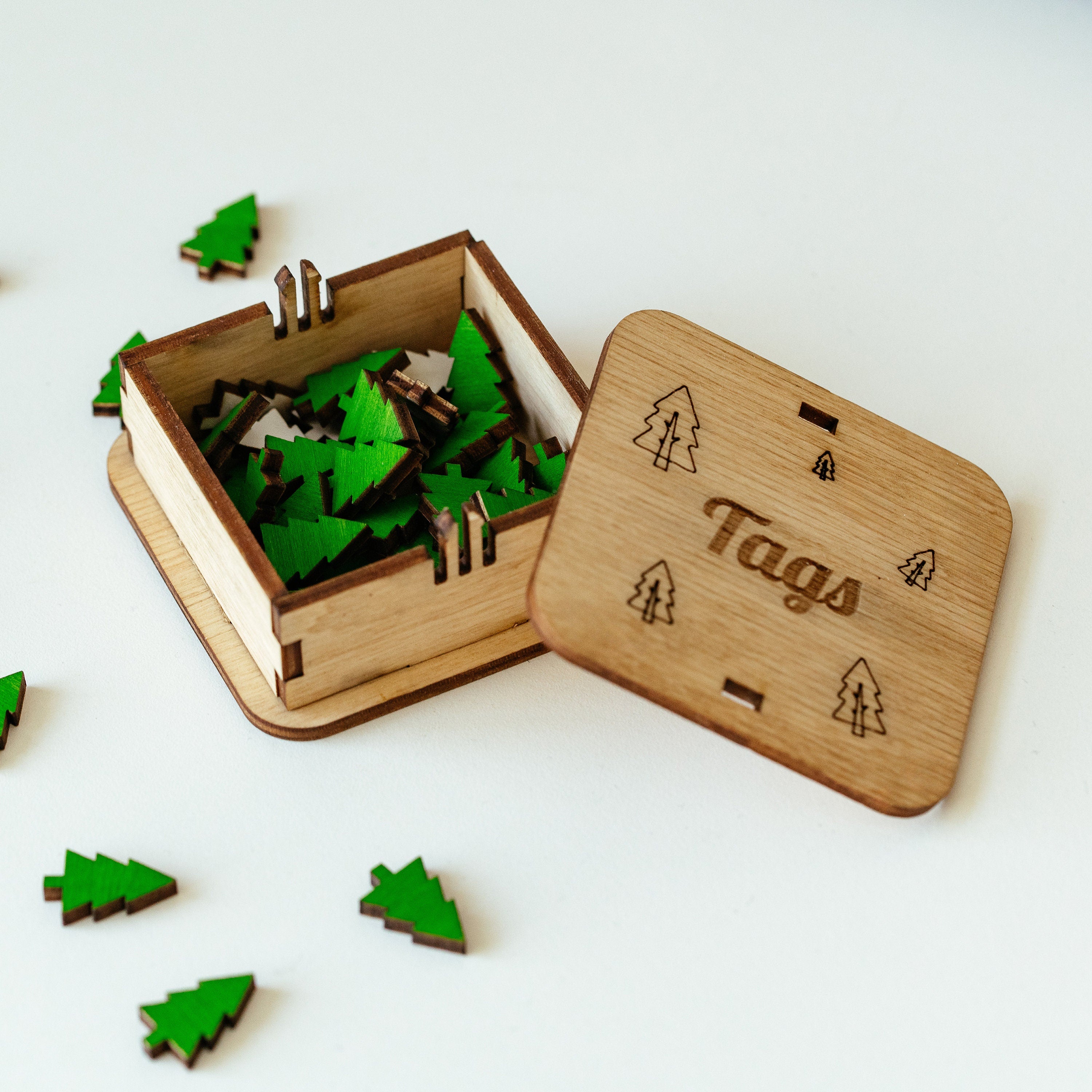 63 Tree Pin Tags And Box For National Park Travel Map