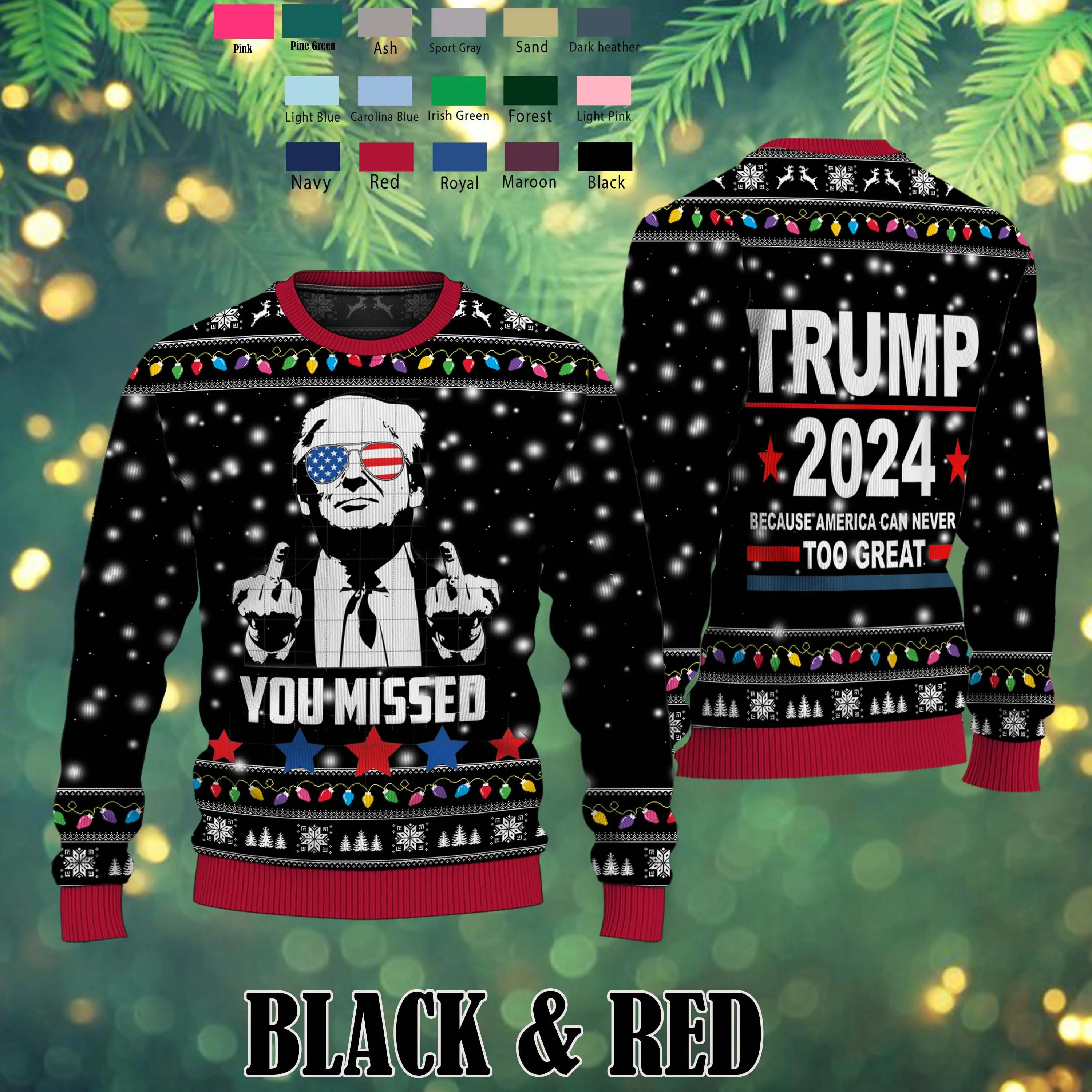 Trump2024 Sweater, Vintage Christmas, Funny Political Shirts, Christmas Gifts