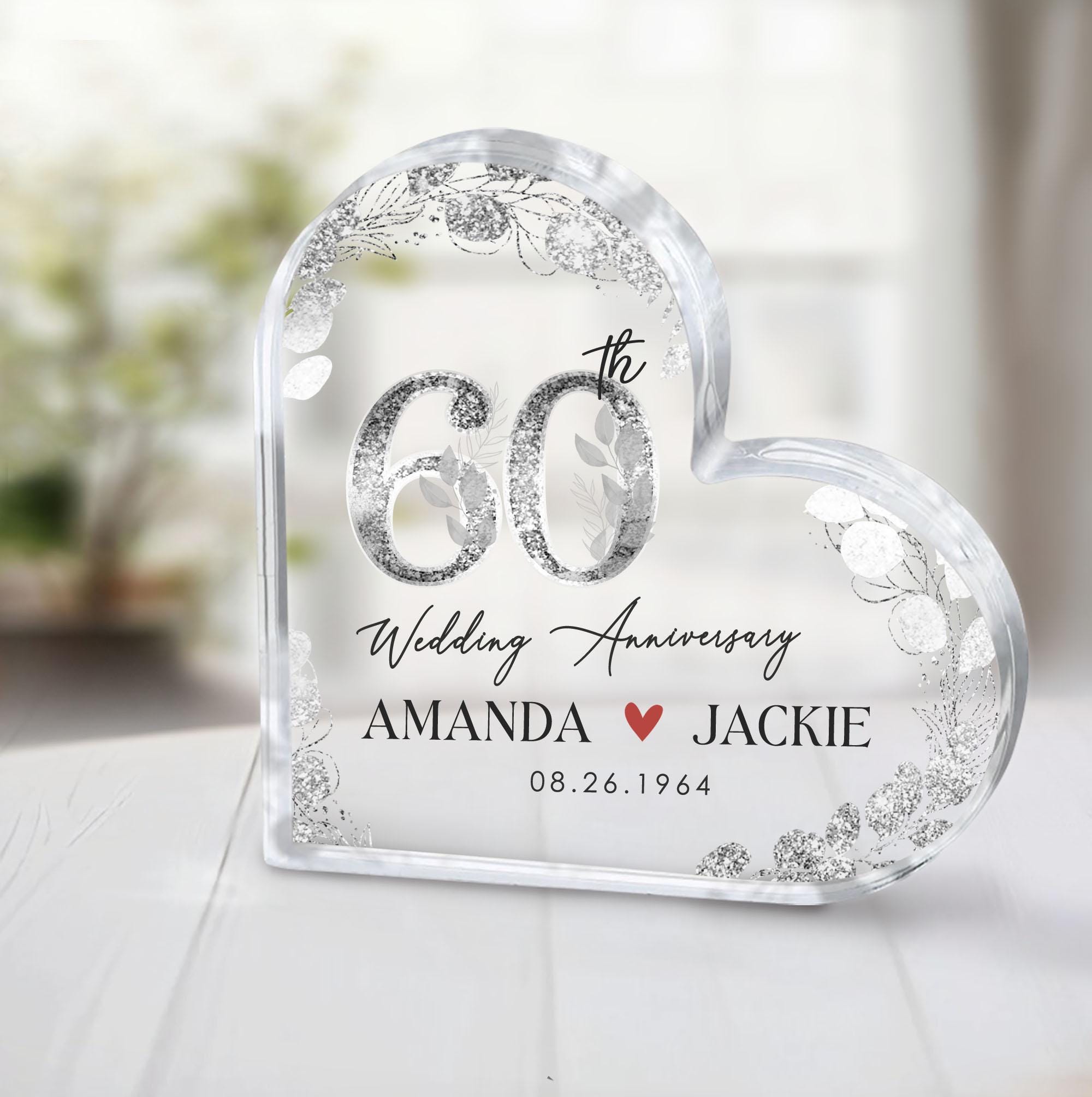 Personalized Wedding Anniversary Acrylic Plaque, Diamond Wedding Keepsake Gifts, Valentine's Day Gifts