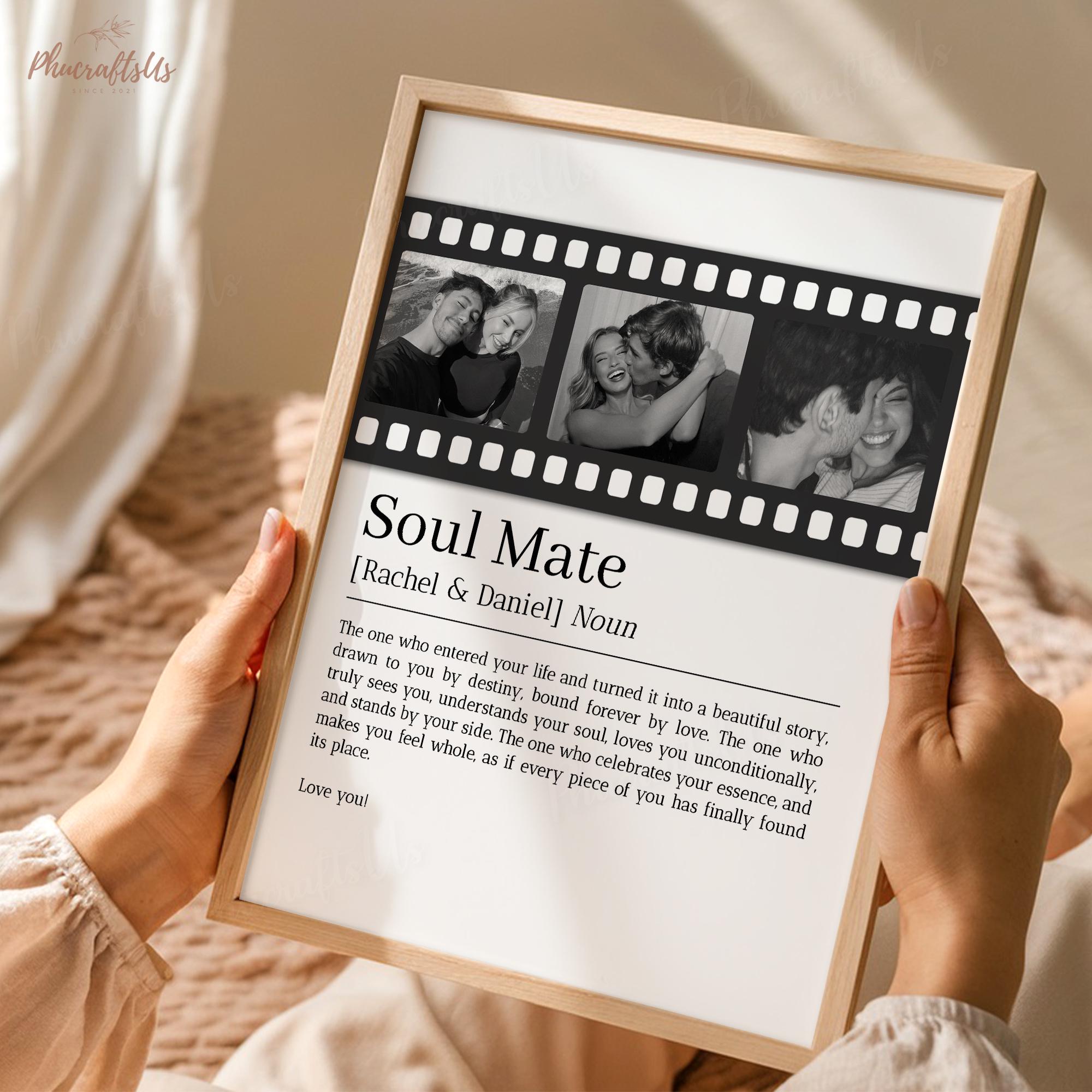 Personalized Soul Mate Definition Canvas Print, Couple Wall Art, Valentine's Day Gifts