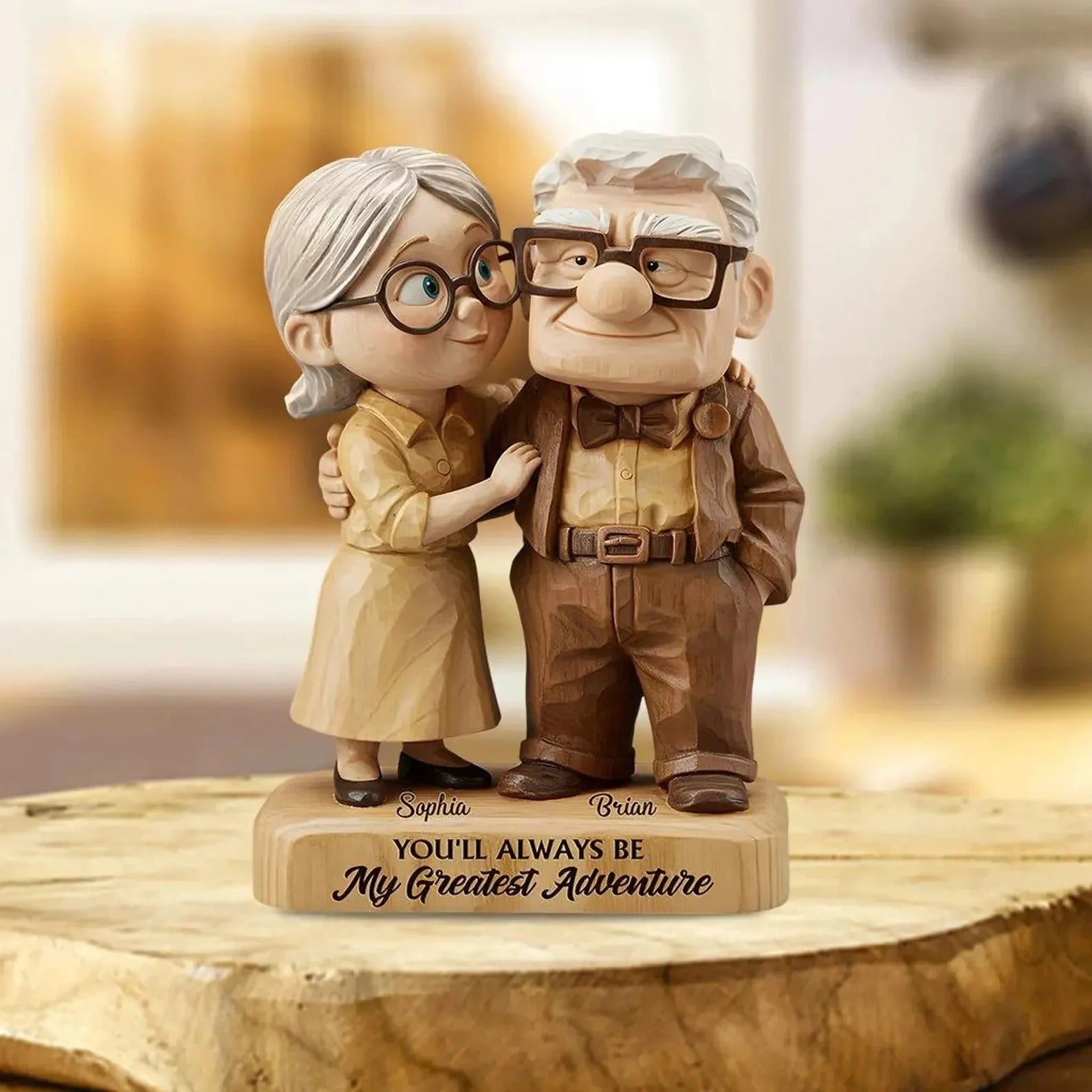 You'll Always Be My Greatest Adventure Cartoon Old Couple Acrylic Plaque, Personalized Valentines Gift