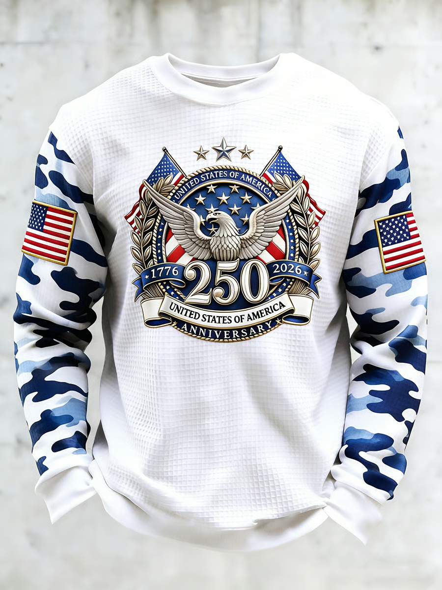 Men'S Casual Shirt With American 250th Anniversary Print, USA Flag Unisex Shirt, Patriotic Gift