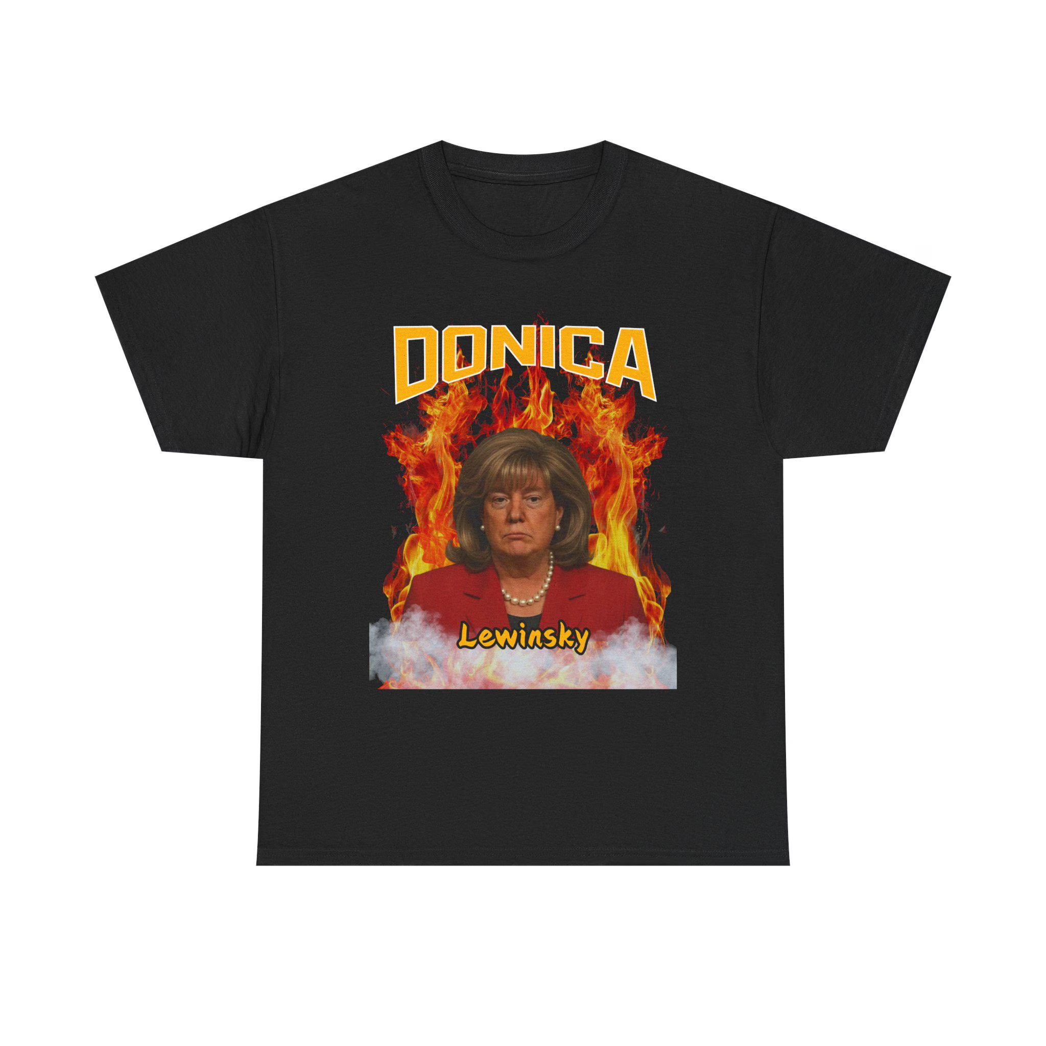 Funny Meme Donica Lewinsky T-Shirt, Big Beautiful Bill Clinton Shirt, Satirical Portrait Meme Tee