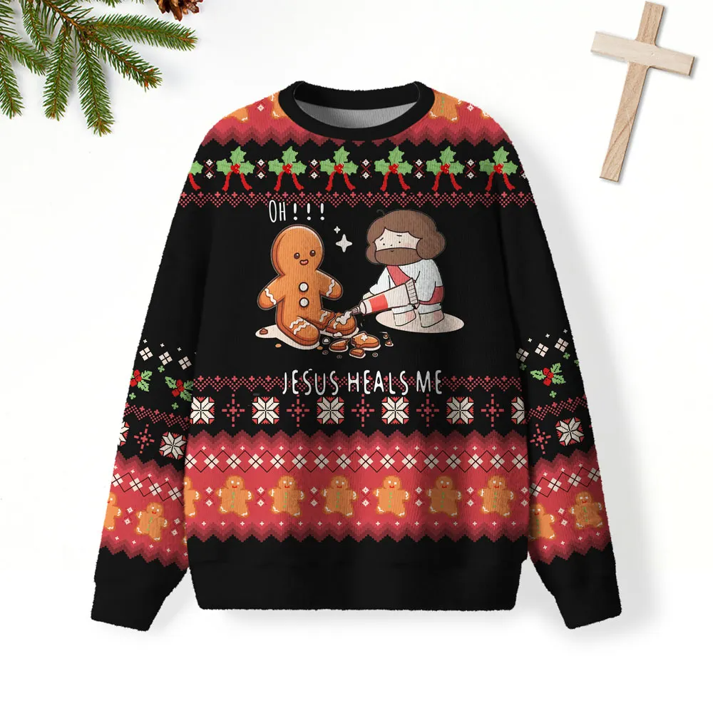 God Heals You Christian Funny Ugly Sweater, Ugly Xmas Sweater, Christmas Ugly Sweatshirt