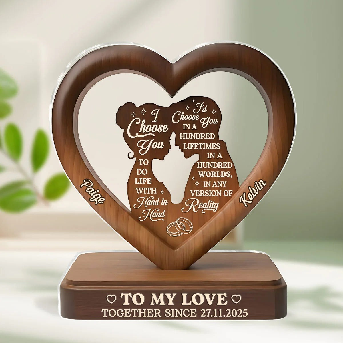 To My Love Acrylic Plaque, Anniversary Plaque, Valentine Couple Gift, Couple Anniversary Gift