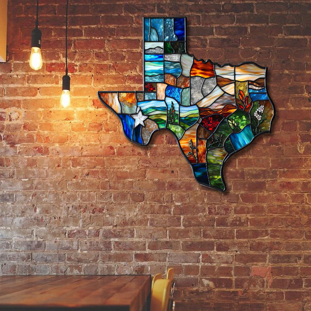 Texas Map Hanging Metal Sign, Texas Wall Art, Home Wall Decor, Garden Decor