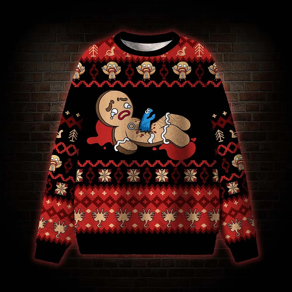 Funny Gingerbread Ugly Sweater, Cookie Bite Ugly Christmas Sweater, Christmas Ugly Sweatshirt