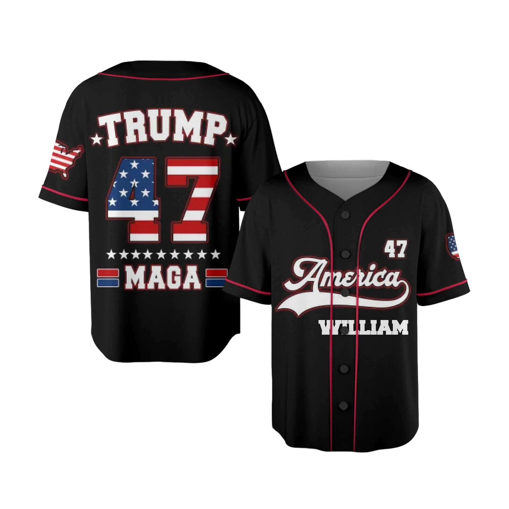 47 Trump America Maga Baseball Jersey Football Vneck Shirt, American Football Jersey, Game Day Shirt