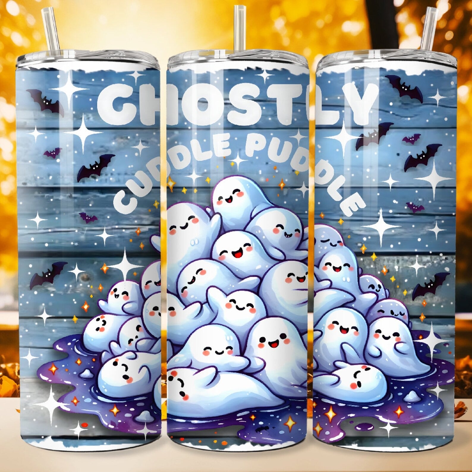Ghost Cuddle Puddle 20oz 30oz Tumbler, Halloween Ghosts Tumbler, Halloween Gifts