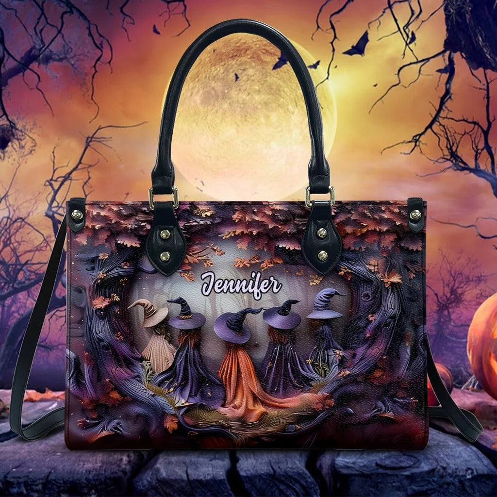Beautiful Witches - Personalized Witch Leather Handbag - Boho Handbag - Leather Shoulder Bag